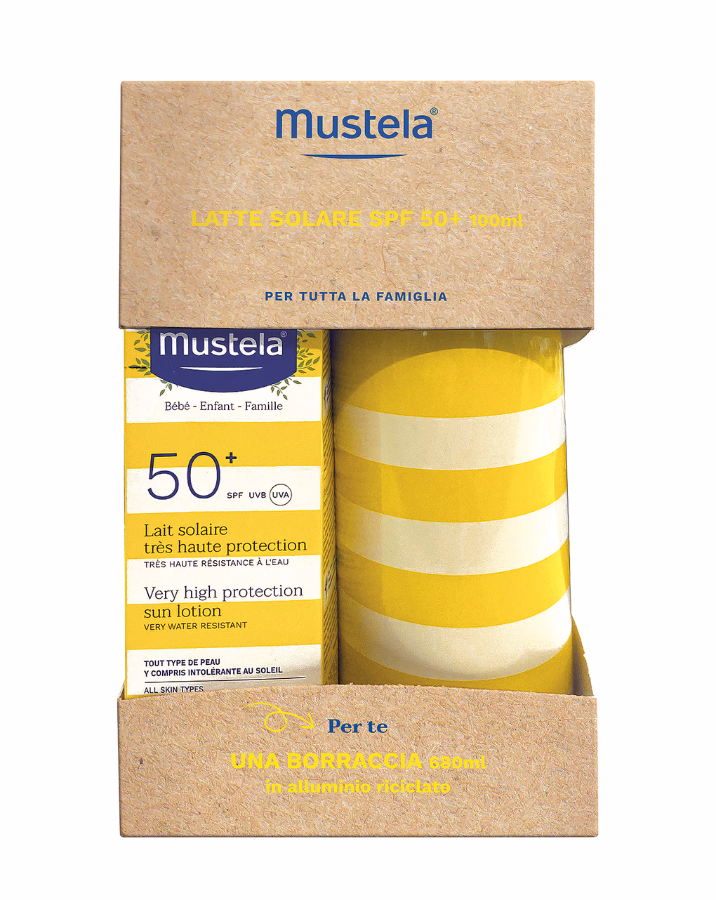 Mustela Latte Solare 50+ con Borraccia
